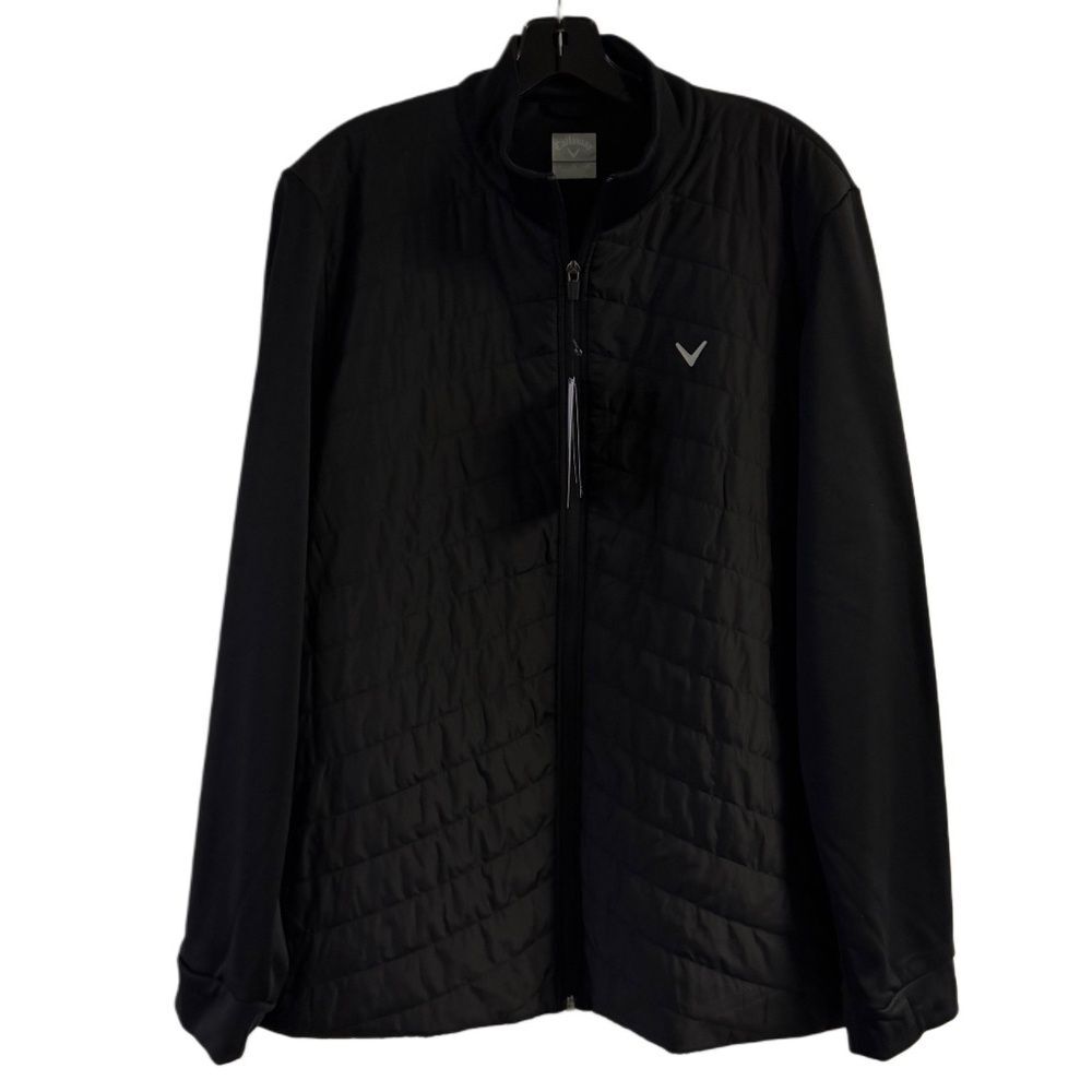 NWT Men’s Callaway Black Golf Full Zip Jacket UPF 50 Size L